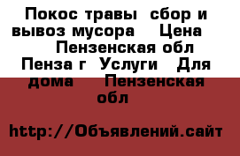 Покос травы, сбор и вывоз мусора. › Цена ­ 100 - Пензенская обл., Пенза г. Услуги » Для дома   . Пензенская обл.